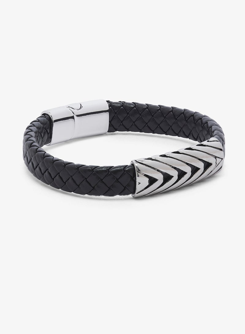 Seventy Five Faux Leather Bracelet with Magnetic Clasp - Image 1
